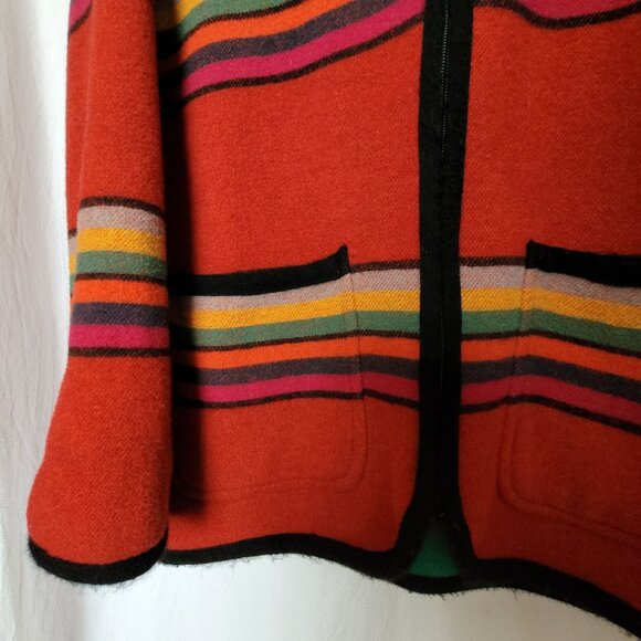 VTG Y2K The Limited Collection Striped Full Zip Blanket Coat Womens Size S - Picture 6 of 10